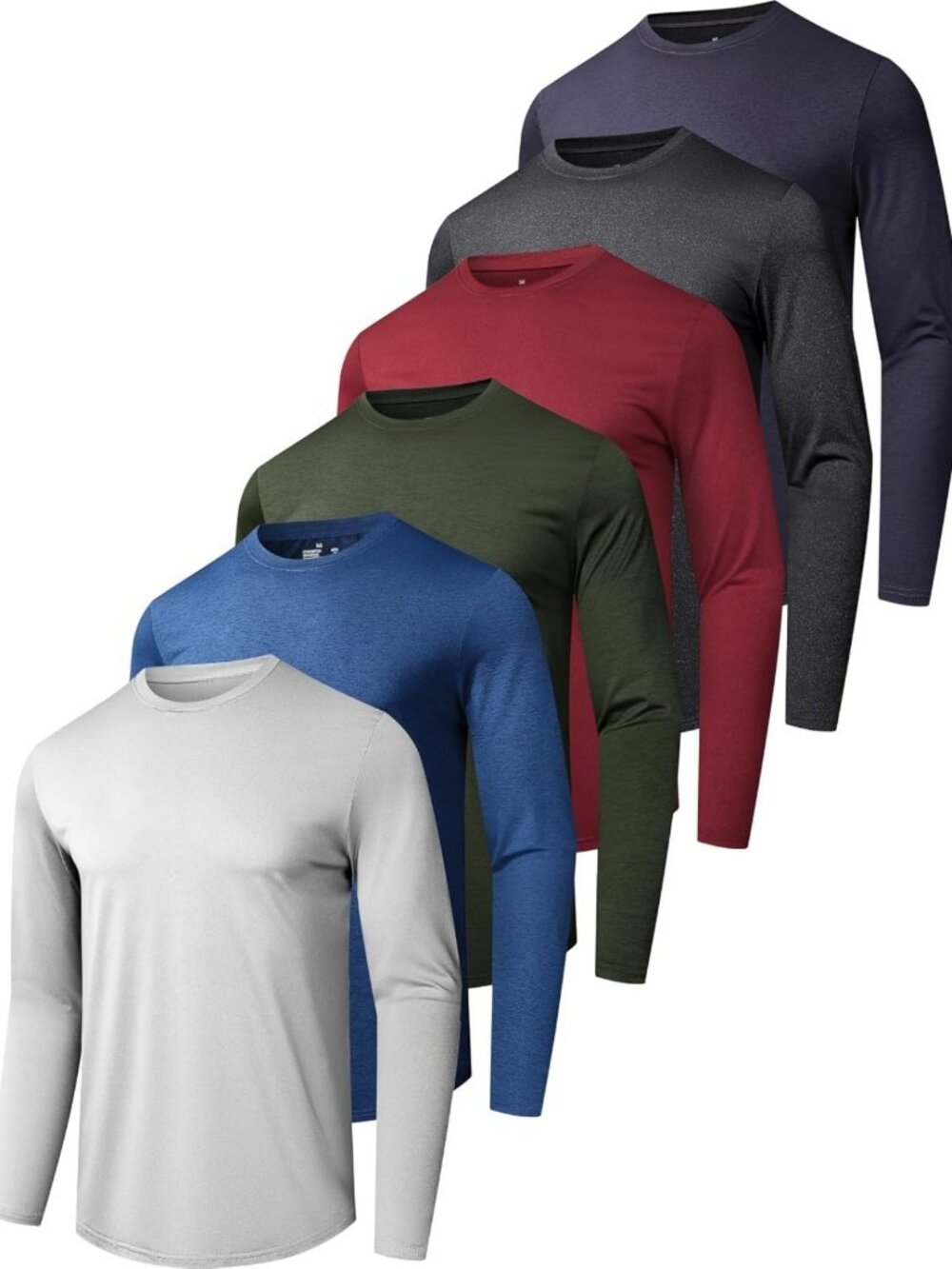 Men's Quick Dry Long Sleeve Sun Shirts, UPF50+ UV Protection, 6/7 Pack
